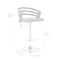 Armen Living Adele Adjustable Height Swivel Cream Faux Leather and Walnut Wood Bar Stool with Chrome Base LCADSWBACRWA - alternate 4
